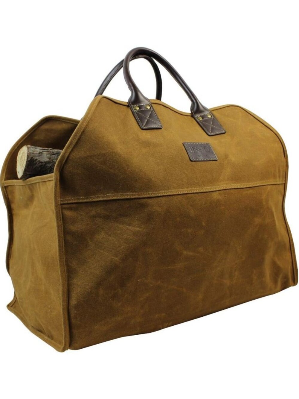Durable Waxed Canvas Firewood Log Carrier Tote Bag - Heavy Duty, Stylish